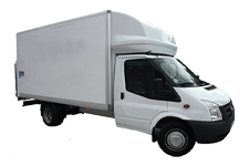 Car Hire Birkenhead - White Ford Luton Box with Tail Lift - Van hire Birkenhead